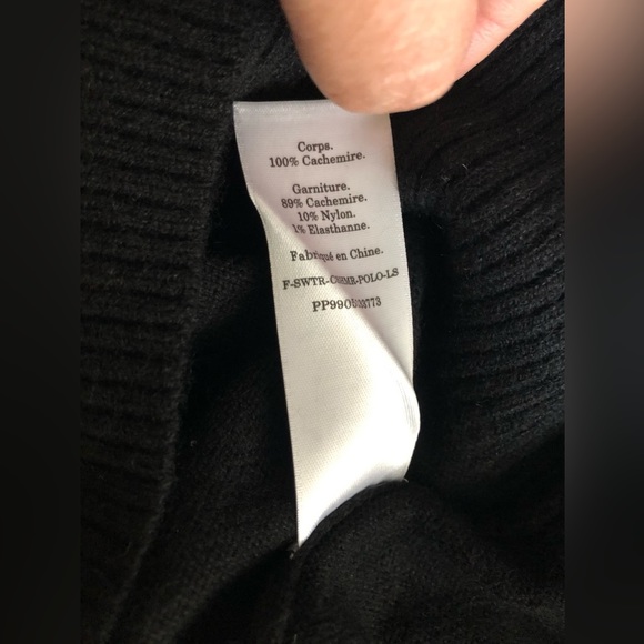 NEW Everlane Women’s Cashmere Polo Black Sweater Size XSmall - Picture 14 of 14